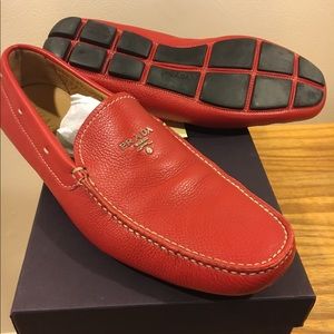 Prada Mens US 13 driving shoe in red